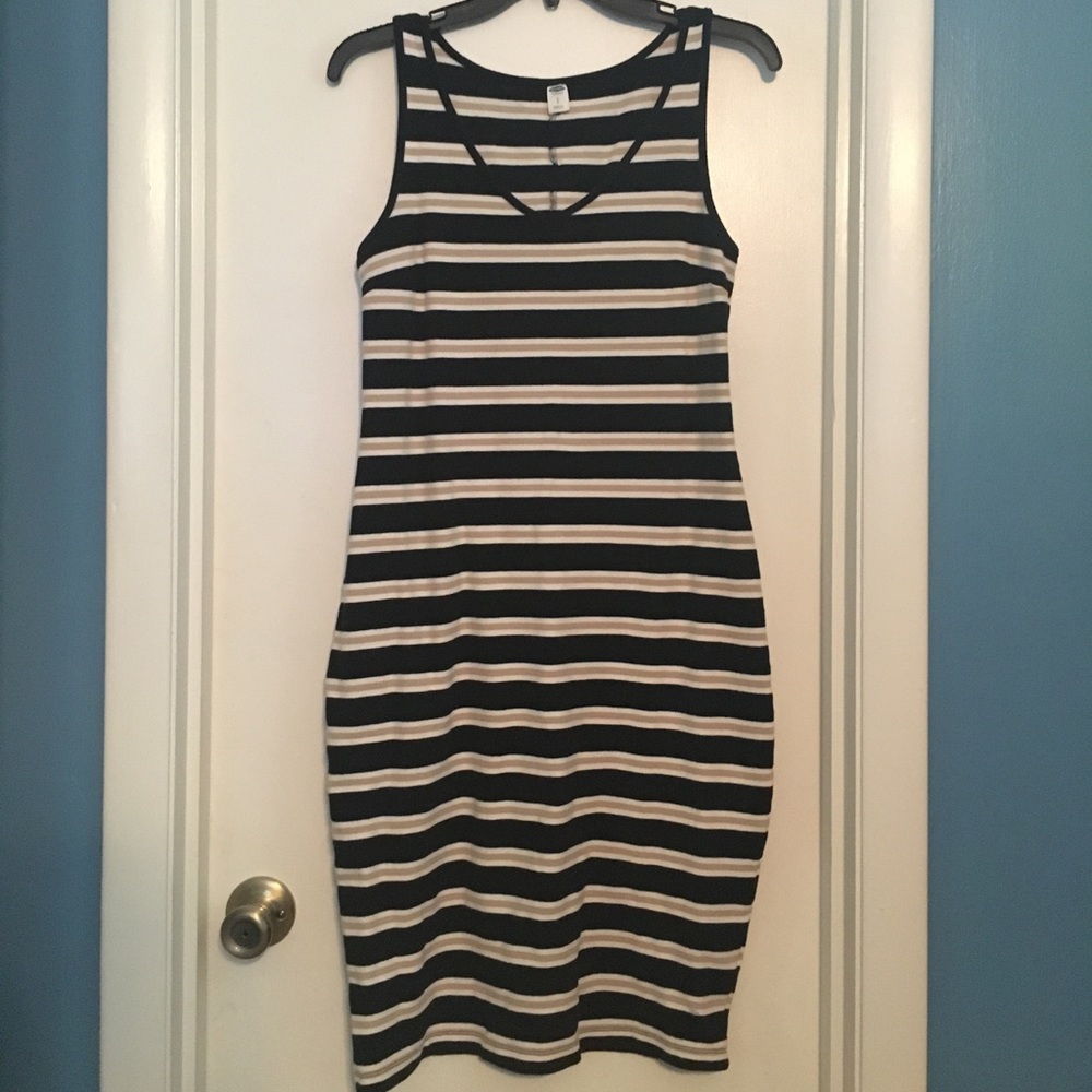 Striped pencil stretch dress - size small